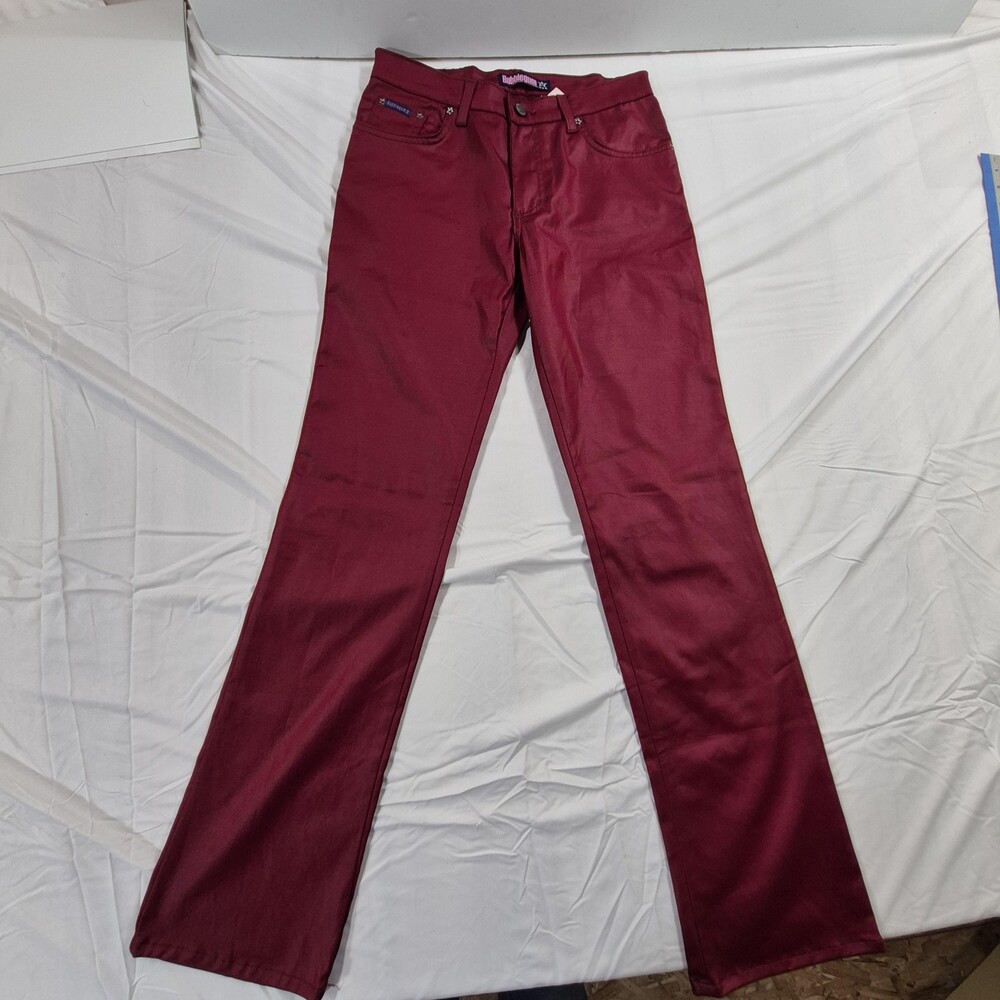 VTG Y2K Bubblegum USA Pants 7/8 Maroon Plum Flare Bootcut Millenium Stretch 90s
